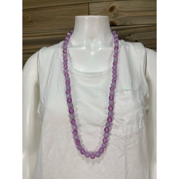 Jewelry - Vintage 70s Retro Purple Beaded Necklace 34"